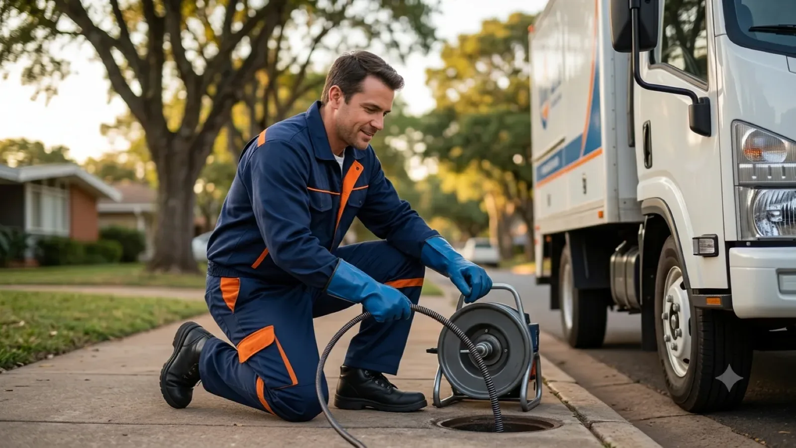 Técnico da DesentupidoraCerto realizando desentupimento em Brasília